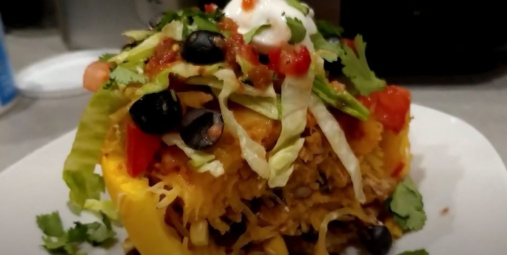 Turkey Taco Spaghetti Squash Boats Recipe