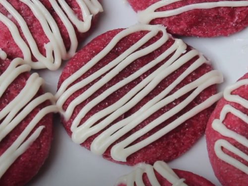 White Chocolate Dipped Red Velvet Cookies Recipe