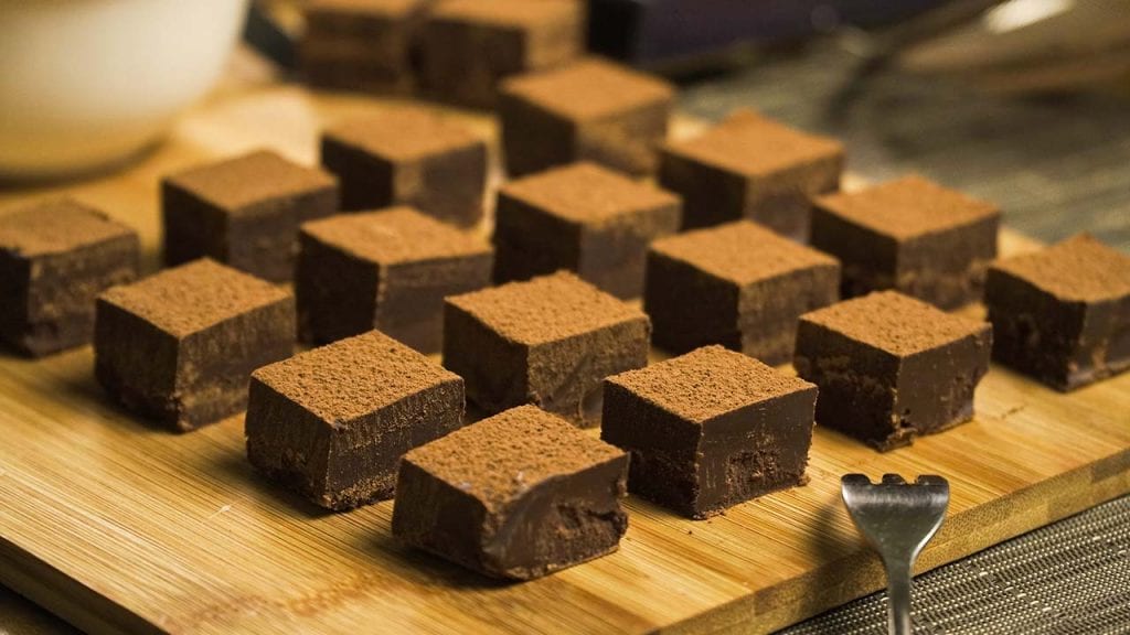 Royce' Nama Chocolate Hack Recipe - Royce's bittersweet truffles with dark chocolate flavor