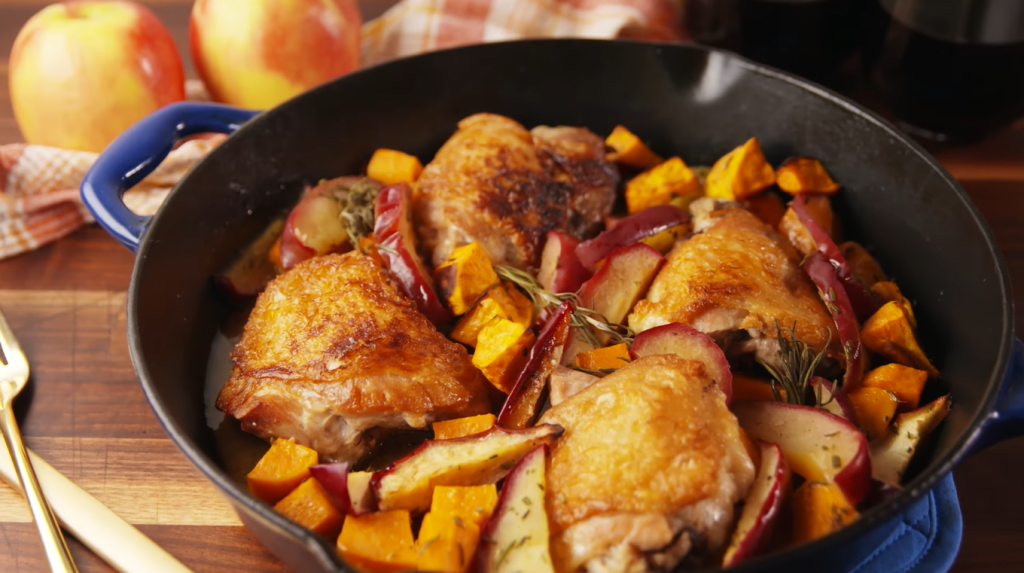 apple-cider-chicken-thighs-with-sweet-potatoes-recipe