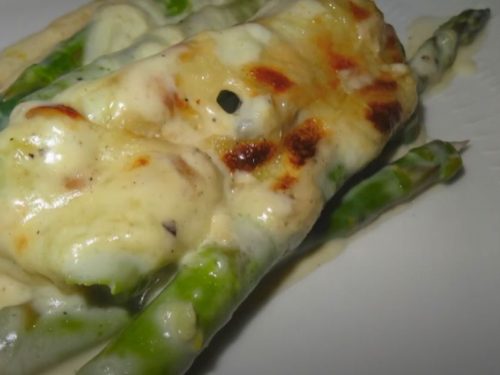 Asparagus With Provolone Cheese Sauce Recipe