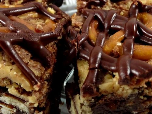 Chocolate Covered Pretzel Peanut Butter Brownies Recipe