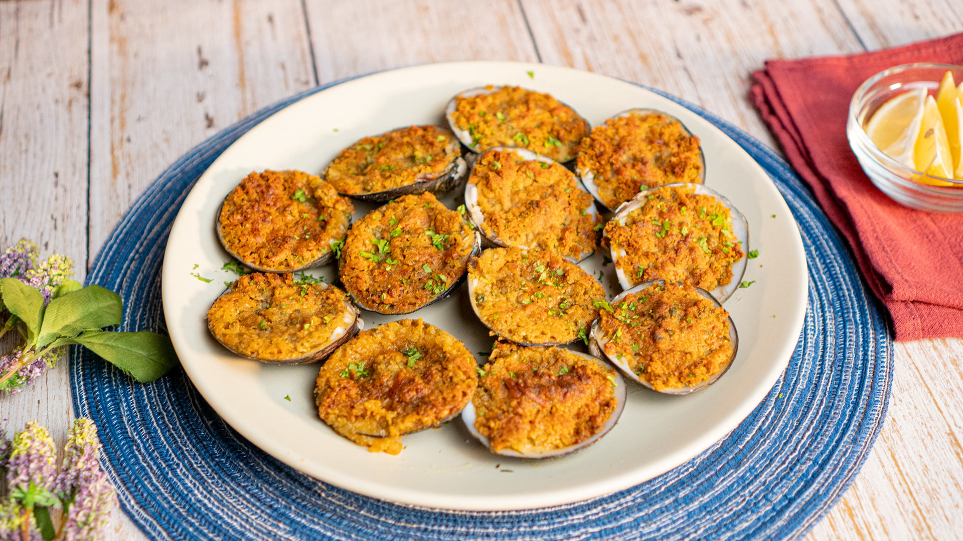 New England Style Baked Stuffed Clams - Cooking With Books