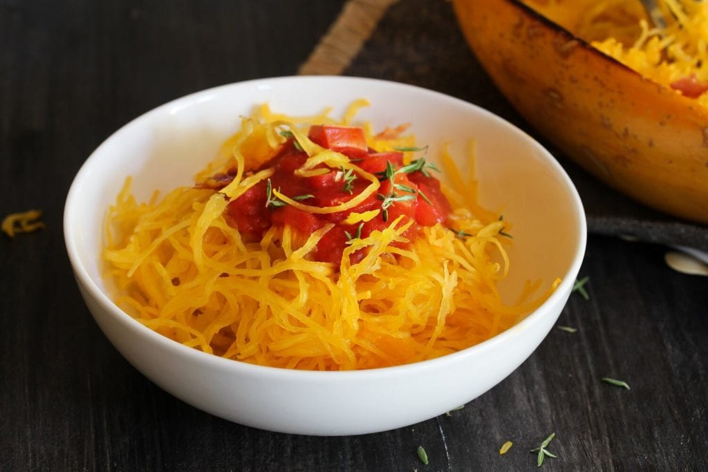 Easy Instant Pot Spaghetti Squash in Marinara Sauce Recipe