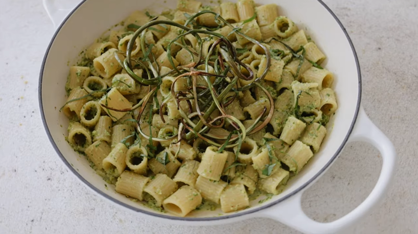 Pasta with Garlic Scapes Recipe