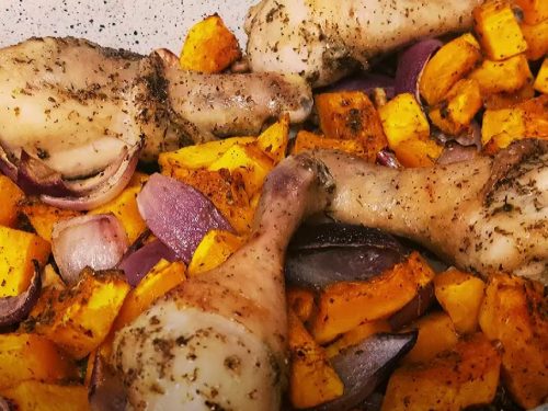 Roasted Chicken Legs with Calabaza Recipe