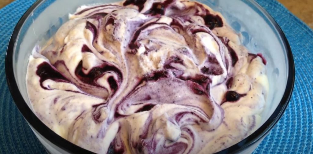 Sweet Corn Blueberry Swirl Ice Cream Recipe