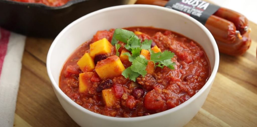 Vegetarian Butternut Squash Chili with Avocado Recipe