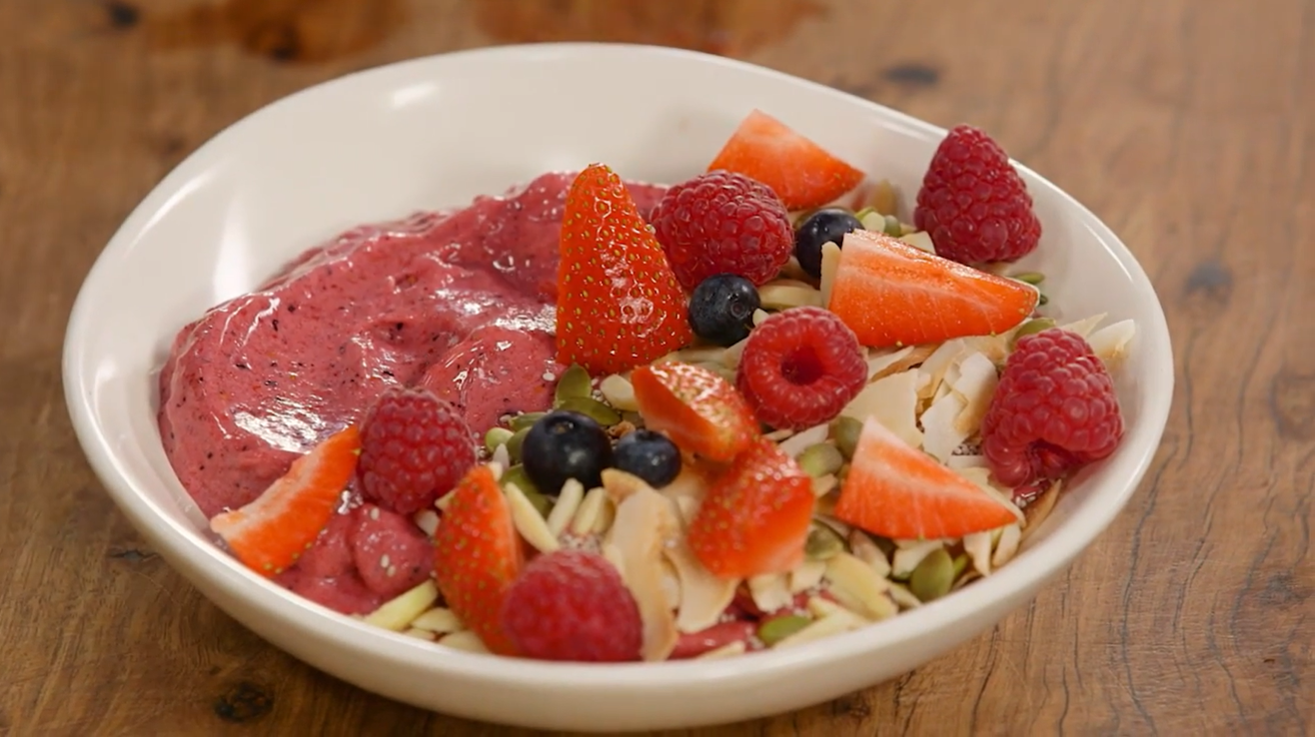 Berries with Lemon Mint Syrup Recipe