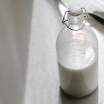 how to make 2-ingredient buttermilk, glass bottle containing buttermilk