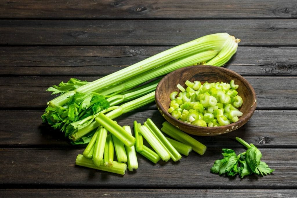 celery stalk leaves sticks ribs