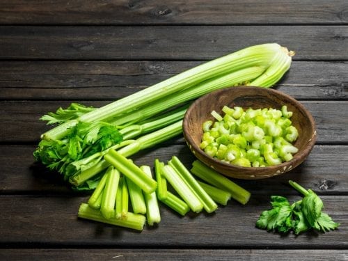 celery stalk leaves sticks ribs