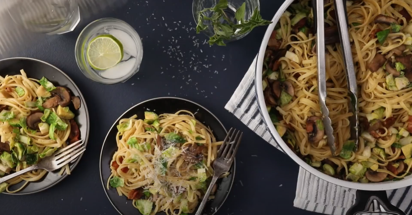 Chicken and Brussels Sprouts Pasta Shells Recipe