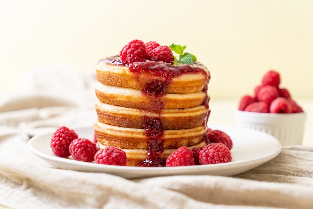 pancake with fresh raspberries