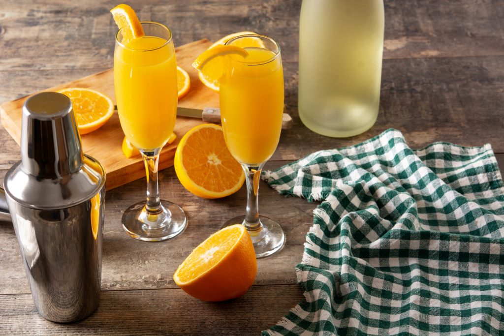 Orange mimosa cocktail