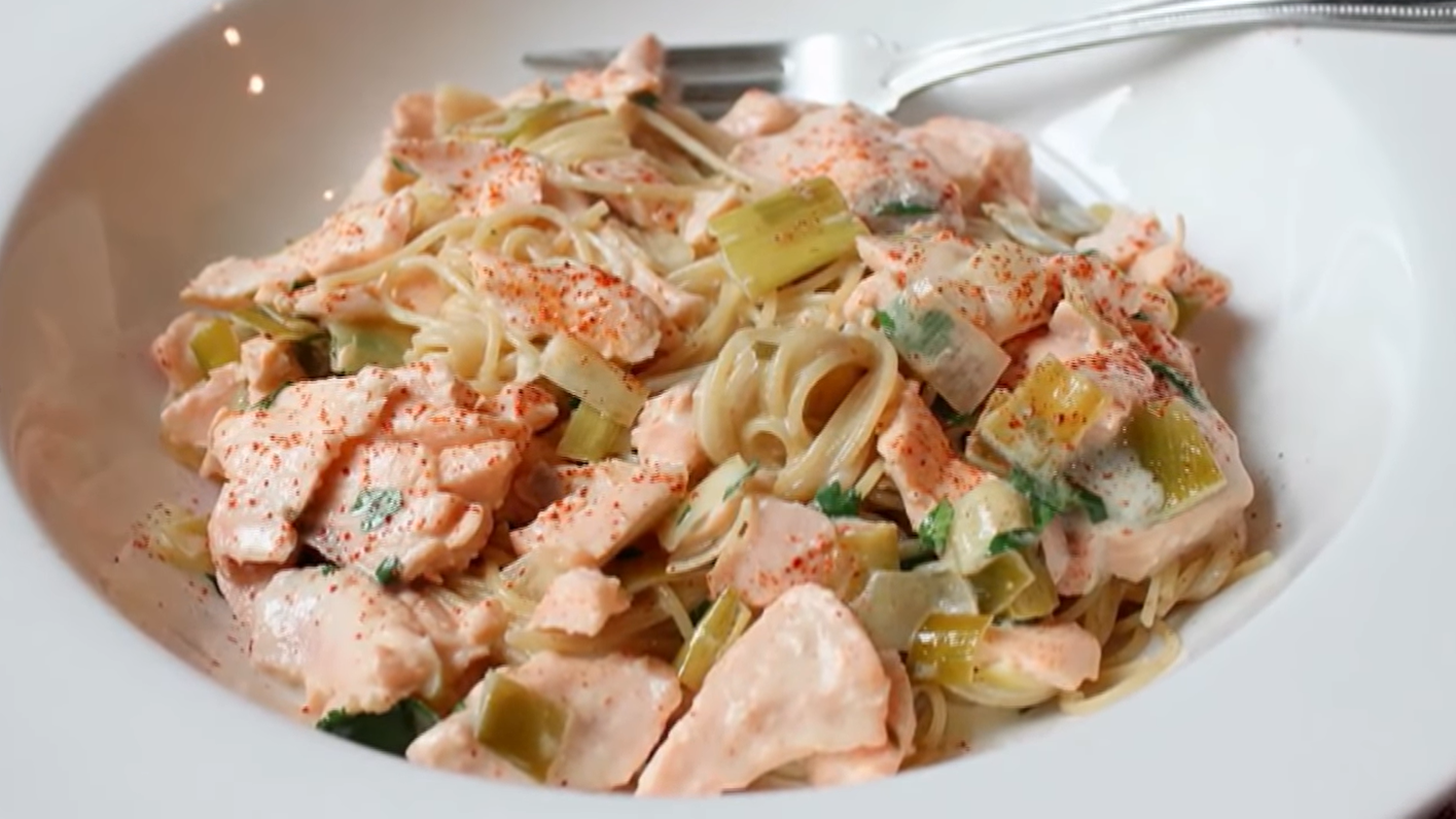 Creamy Salmon and Leek Pasta Recipe 