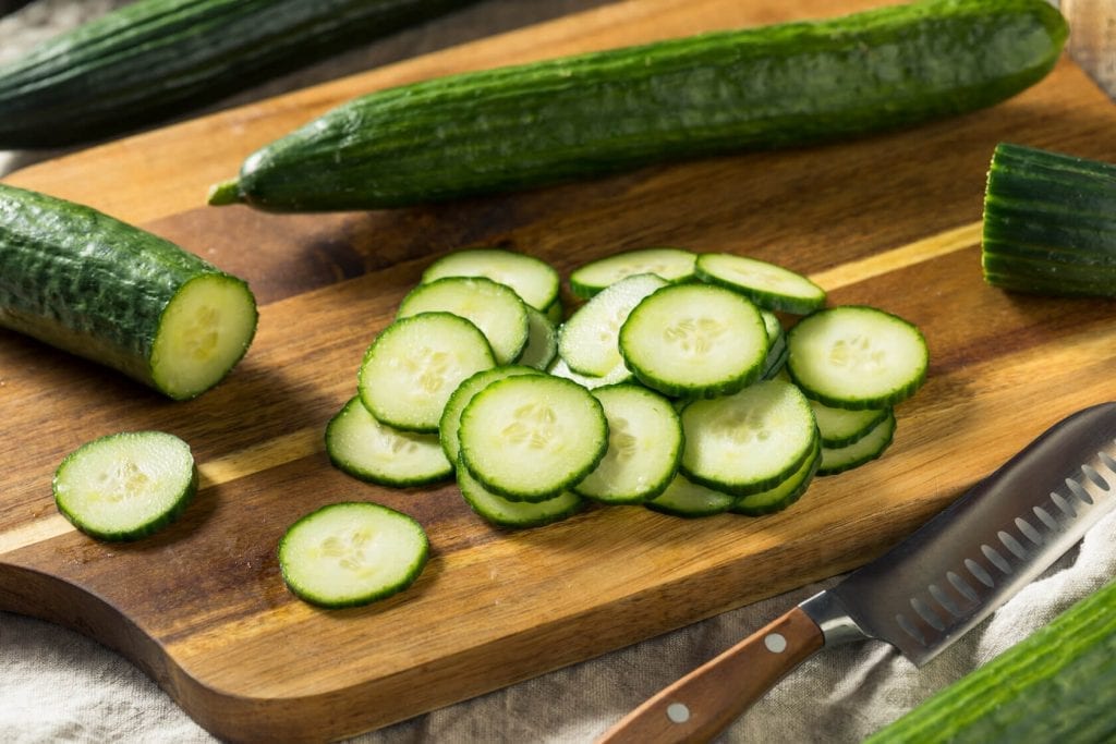 english cucumber and slices