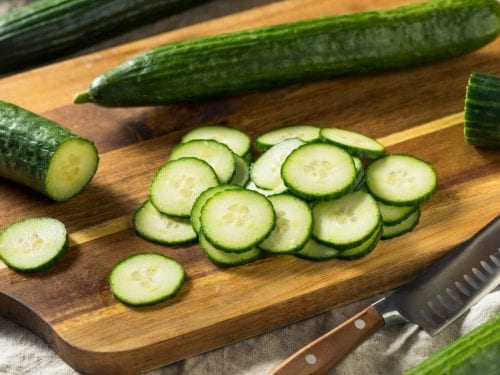 english cucumber and slices