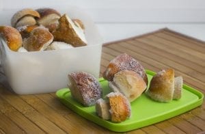  freezing mushrooms in an airtight container