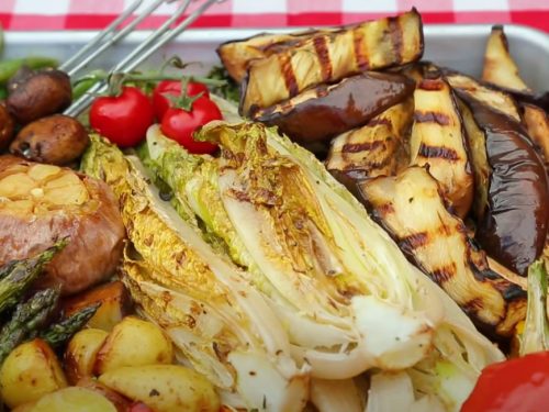 Grilled Antipasto with Garlicky Bean Dip Recipe