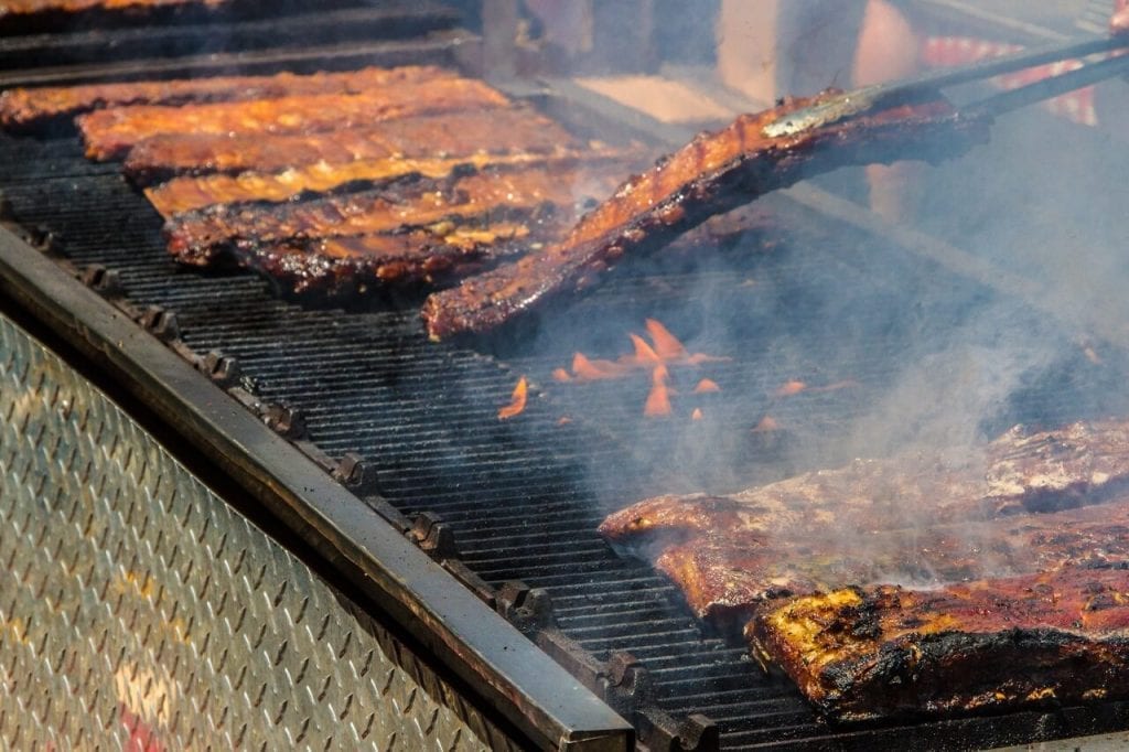 pork ribs barbecue on the grill