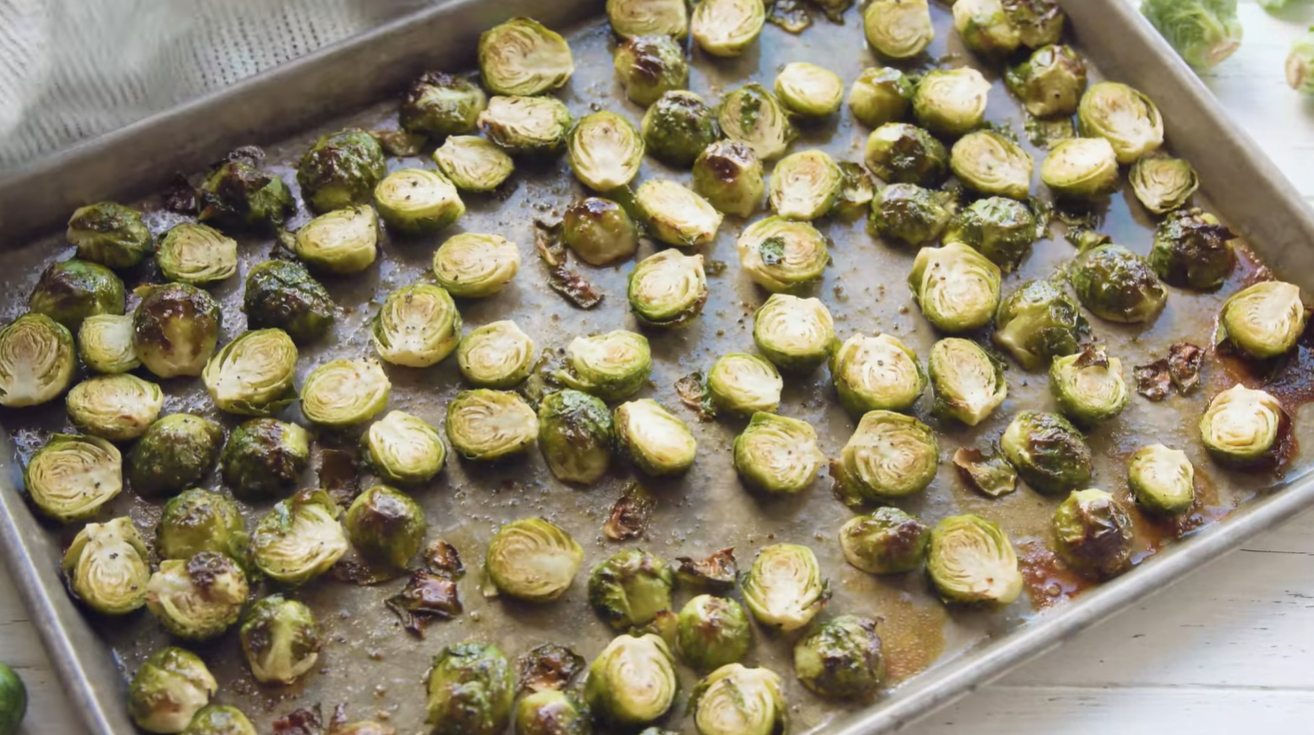 Roasted Brussels Sprouts, Eggplant, and Tomatoes Recipe