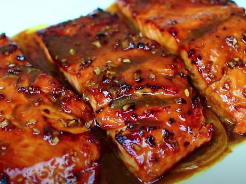 Honey Glazed Salmon with Butter Lime Sauce Recipe