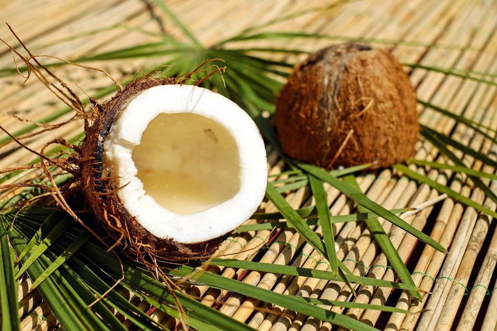 Halved coconut, how do you open a coconut