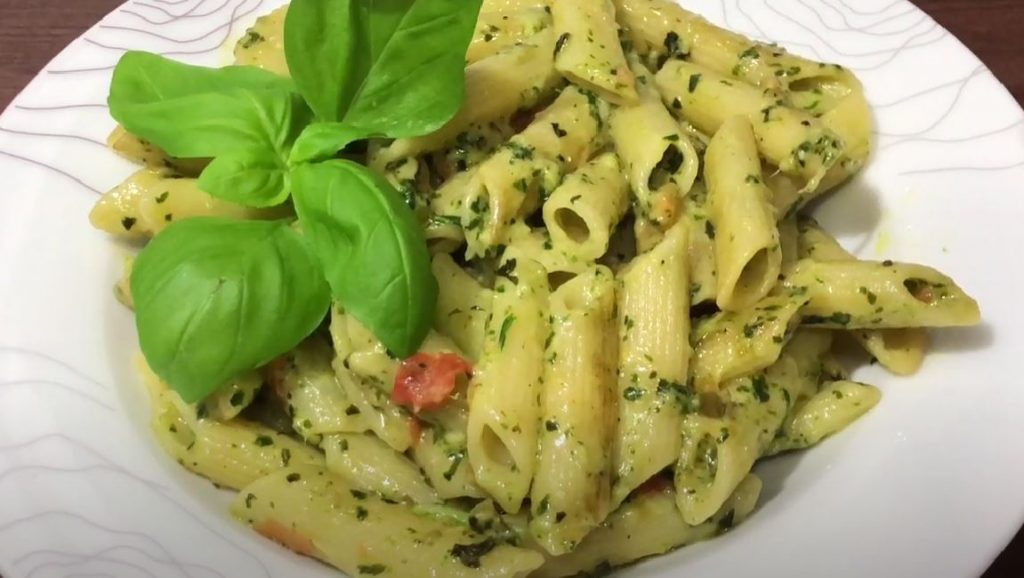 Pasta with Spicy Almond Pesto Recipe