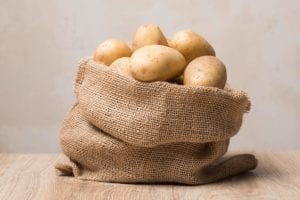 a sack of fresh potatoes
