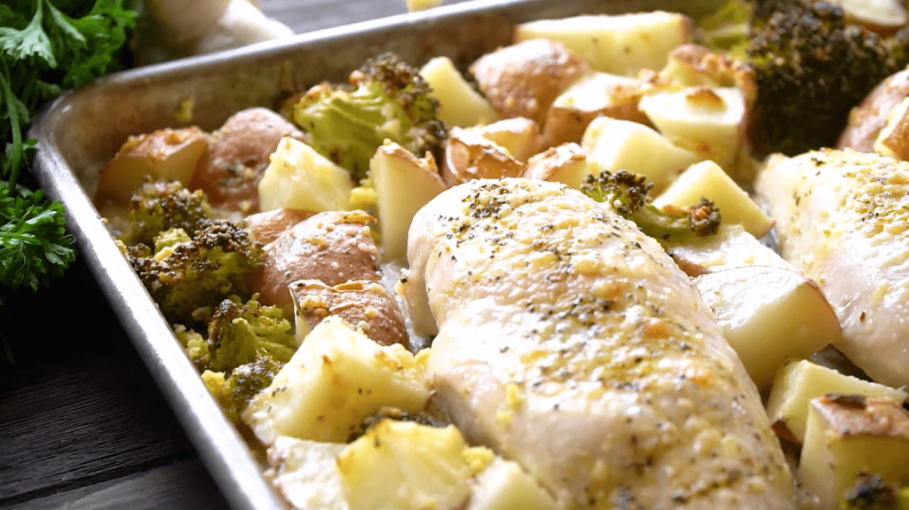 sheet-pan-chicken-with-roasted-broccoli-and-potatoes-recipe