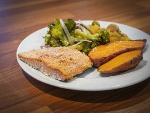 Sheet Pan Parmesan Crusted Salmon with Broccoli Recipe