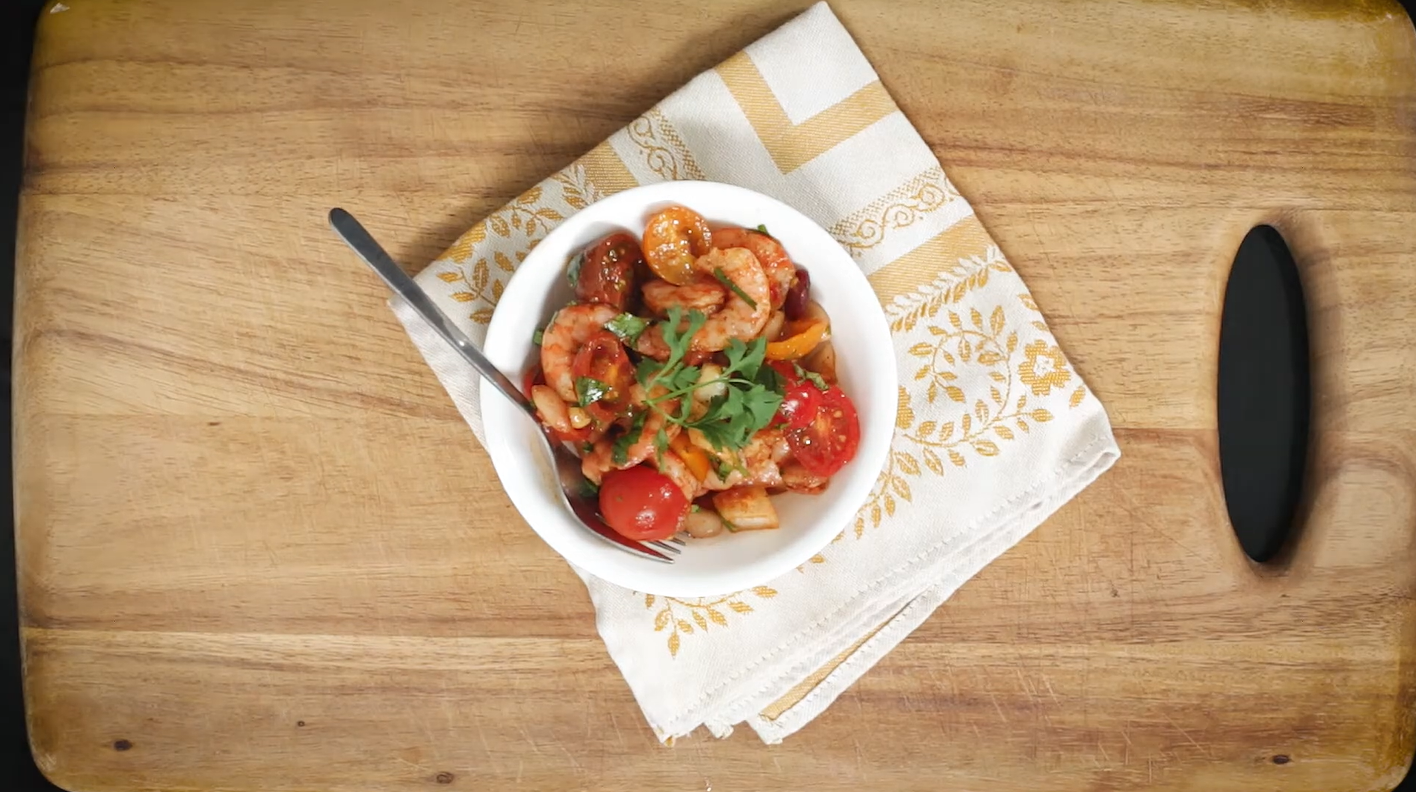 Mediterranean Shrimp Salad With Cannellini Beans 