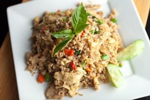plate of Thai chicken fried rice