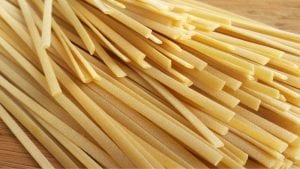 Dried trenette or trinette ribbon pasta noodles