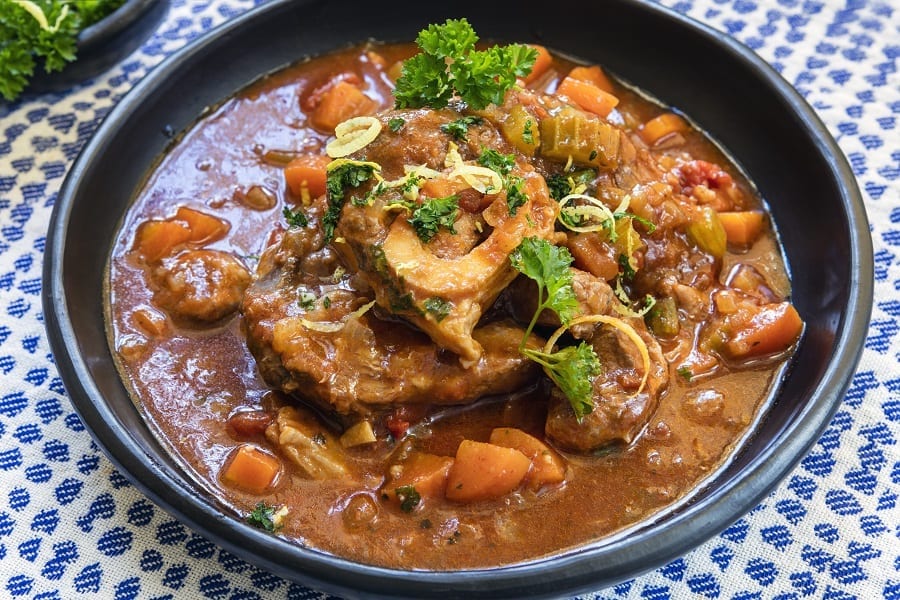 Osso buco, braised veal shanks