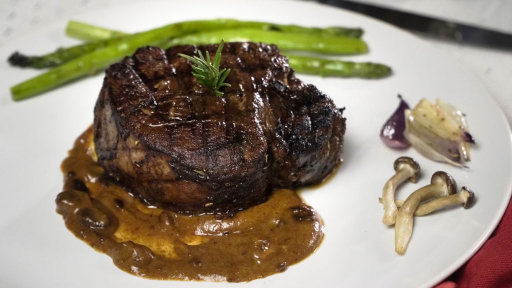 Marinated shop filet mignon