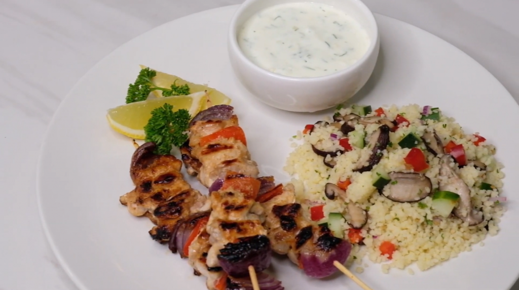 grilled-mushroom-kabobs-with-couscous-salad-recipe