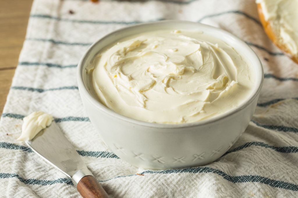 Bowl of cream cheese