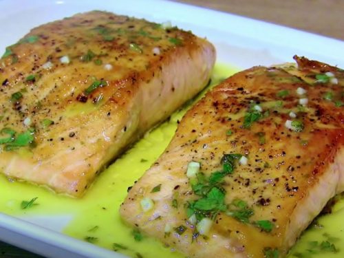 Cedar Plank Salmon with Lemon and Garlic Recipe