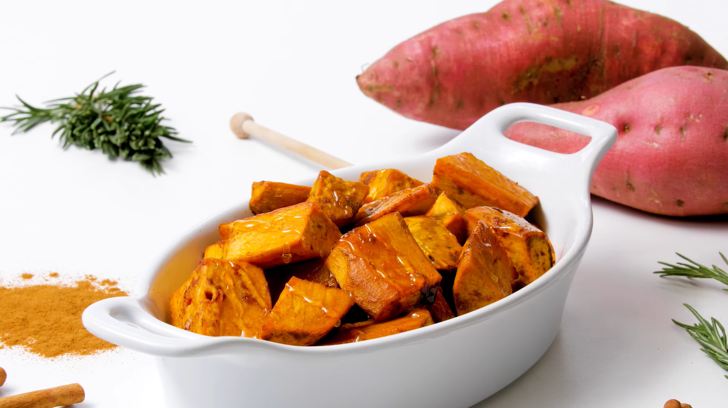 Roasted Honey Cinnamon Butter Sweet Potatoes Recipe