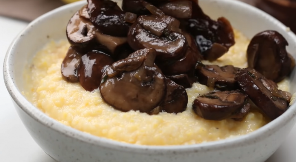 sherry-mushroom-with-creamy-polenta-and-gremolata-recipe