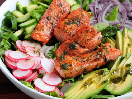 smoked-salmon-with-avocado-radish-salad-recipe