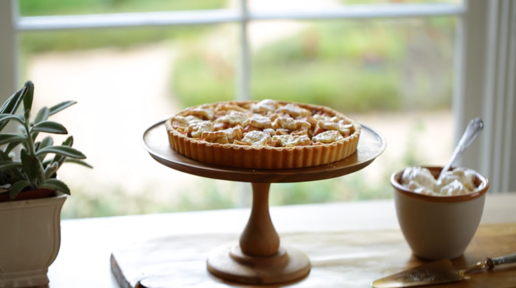 walnut-garlic-tart-with-chili-syrup-recipe