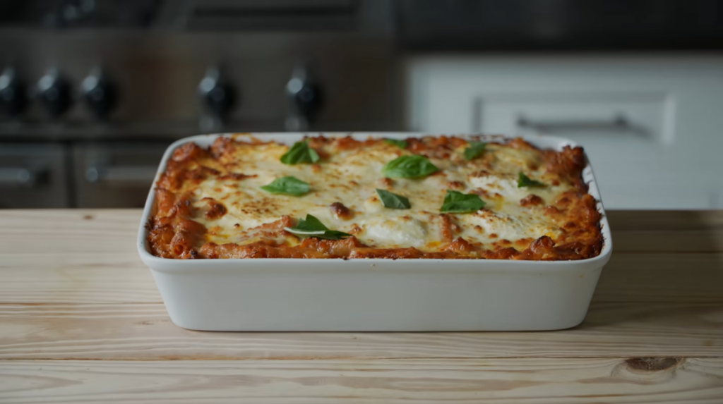 ziti-pasta-with-pork-and-escarole-in-creamy-thyme-sauce-recipe