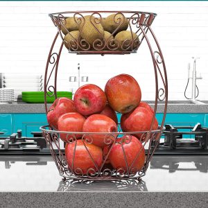 Modern Fruit Bowl Decorative Fruit Organizer With Drain Holes