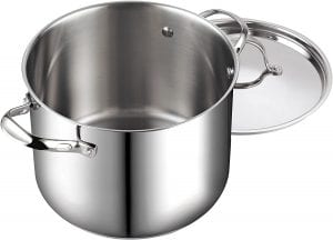 HOMICHEF Commercial Grade LARGE STOCK POT 20 Quart With Lid - Nickel Free  Stainless Steel Cookware - Healthy Polished Stockpots - Heavy Duty  Induction