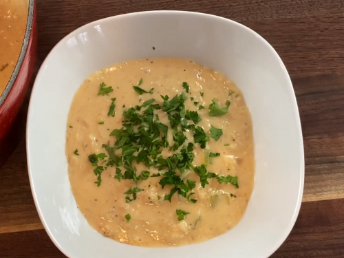 tortilla-crab-soup-with-tomatillo-creme-fraiche-recipe