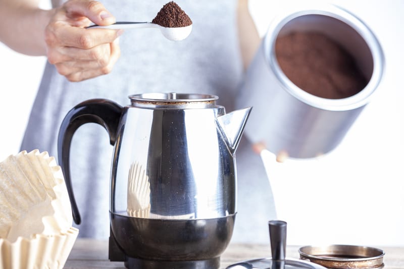 Enamel Percolator Coffee Pot & 4 Mug Set - Blue - Stansport