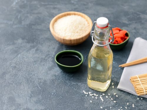 a bottle of rice wine vinegar